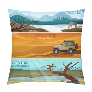 Personality  Nature Landscapes Travel Flat Banners Set Pillow Covers