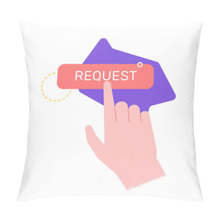 Personality  The User Press A Button With A Finger. Pillow Covers