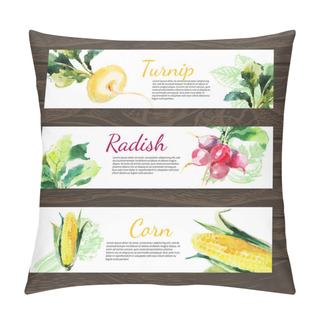 Personality  Vegetables Organic Food  Banner Pillow Covers