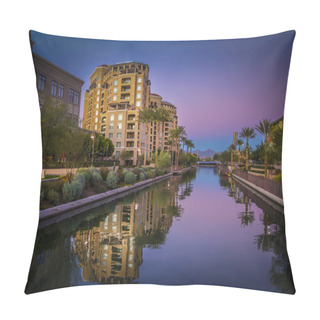 Personality  Az, Canal In Downtown Scottsdale, AZ,USA Pillow Covers