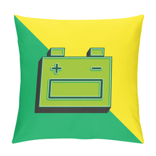 Personality  Battery Green And Yellow Modern 3d Vector Icon Logo Pillow Covers