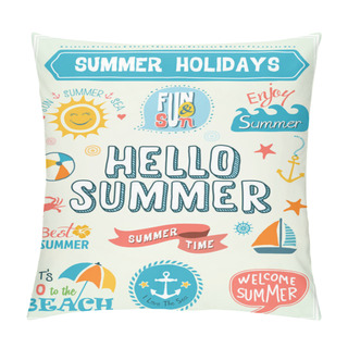 Personality  Summer Labels And Design Elements Pillow Covers