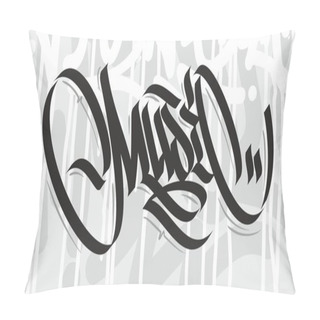 Personality  Abstract Word Music Graffiti Font Lettering Art Pillow Covers