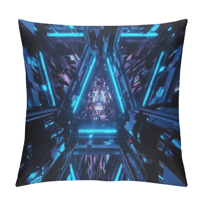 Personality  A cosmic background with colorful laser lights in geometric shapes pillow covers