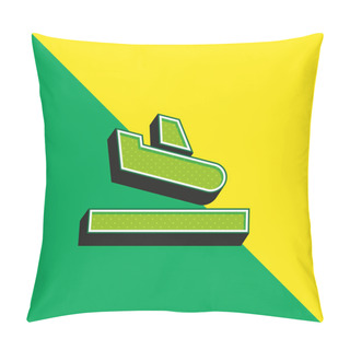 Personality  Arrival Green And Yellow Modern 3d Vector Icon Logo Pillow Covers