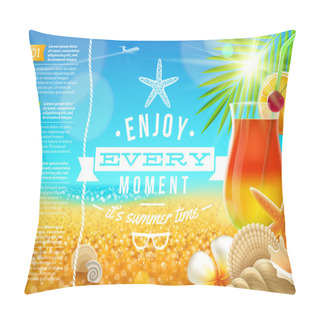 Personality  Vacation, Travel And Summer Holidays Vector Design Pillow Covers