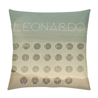 Personality  Geometrical Uppercase Font. A To Z Alphabet. Pillow Covers