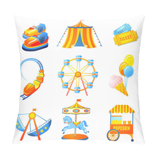Personality  Amusement Park Icons Set Pillow Covers