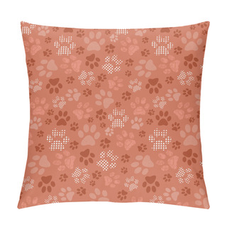 Personality  Seamless Pattern With Patterned Paws. Pillow Covers