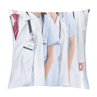 Personality  Long Line Of Smiling Doctors And Nurses Pillow Covers