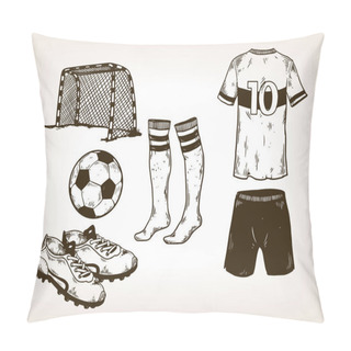 Personality  Football Soccer Equipment Engraving Vector Pillow Covers
