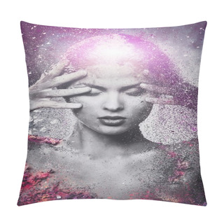 Personality  Fragility Of A Human Creature Conceptual Body Art On A Woman  Pillow Covers