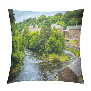 Personality  View Of New Lanark Heritage Site, Lanarkshire In Scotland, United Kingdom Pillow Covers