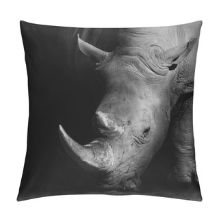 Personality  Rhino In Black And White Pillow Covers