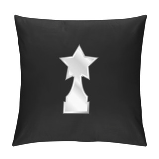 Personality  Award Trophy With Star Shape Silver Plated Metallic Icon Pillow Covers
