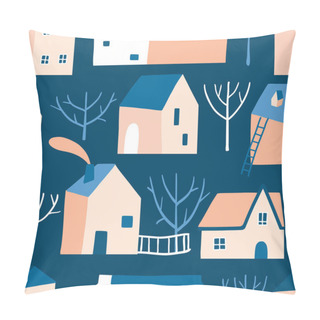 Personality  Decorative Colorful Town Seamless Pattern Pillow Covers