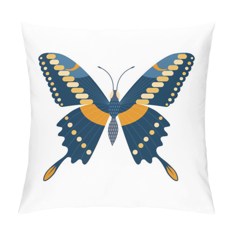 Personality  Colorful Tropical Butterfly Moth Icon in Cartoon pillow covers