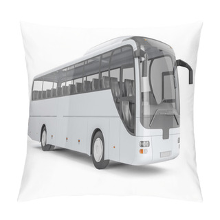 Personality  Bus Mock Up On White Background, 3D Illustration Pillow Covers