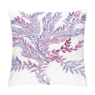 Personality  Branch With Small Leaves - Watercolor. Decorative Composition On A White Background. Floral Motifs. Use Printed Materials, Signs, Items, Websites, Maps, Posters, Postcards, Packaging. Pillow Covers