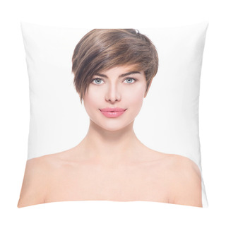 Personality  Woman With Short Hair Portrait Pillow Covers