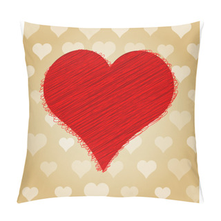 Personality  Vector Background With Heart. Pillow Covers