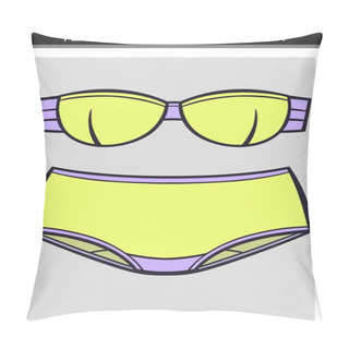 Personality  Illustration Of A Pair Of Women's Underwear Set With A Contrast Color Vector Illustration. Pillow Covers