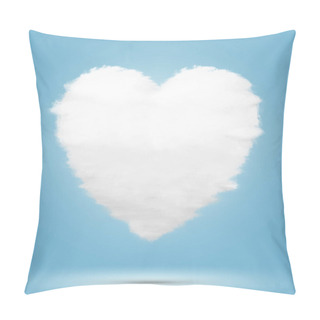 Personality  Heart Shape Cloud Isolated Over Blue Background. Valentines Day Concept Pillow Covers