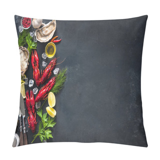 Personality  Shellfish Plate Of Crustacean Seafood Pillow Covers