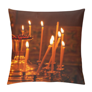 Personality  Candles Burning In Orthodox Church Pillow Covers
