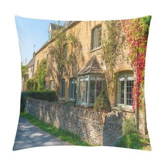 Personality  Upper Slaughter Village With Characteristic Cotswolds Houses Built Of Distinctive Local Yellow Limestone, Gloucestershire, UK Pillow Covers