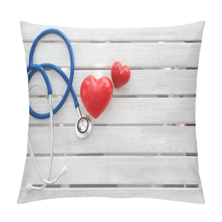 Personality  Stethoscope And Red Heart  Pillow Covers