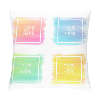 Personality  Hand-drawn Watercolor Brush Strokes Shapes Set Of Different Colors Isolated On A White Background.  Watercolor Vector Background. Vector Illustration Pillow Covers
