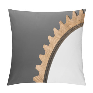 Personality  Mirror Framed By Wooden Cogwheel Pillow Covers
