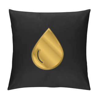 Personality  Blood Drop Gold Plated Metalic Icon Or Logo Vector Pillow Covers