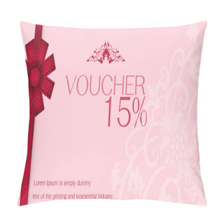 Personality  Pink Gift Voucher  With Red Ribbon Pillow Covers