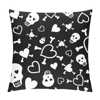 Personality  Love Skulls Pattern Pillow Covers
