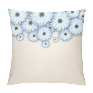 Personality  Field Of Blue Daisy Flowers. Pillow Covers