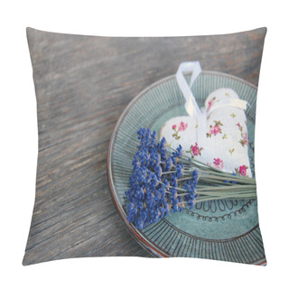 Personality  Lavender Flower And Lavender Bag On Table Pillow Covers