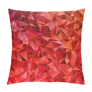 Personality  Dark Red Geometrical Abstract Tiled Triangle Pattern Background - Vector Mosaic Design From Colored Triangles Pillow Covers