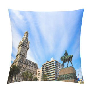 Personality  View Over The Plaza Independencia In Montevideo  Pillow Covers