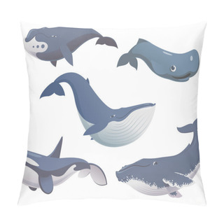 Personality  Big Set Cartoon Whales Pillow Covers