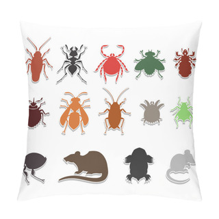 Personality  Set Of Household Pests In Pure Style Pillow Covers