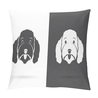 Personality  Vector Image Of An Dog Poodle Face On White Background And Black Pillow Covers