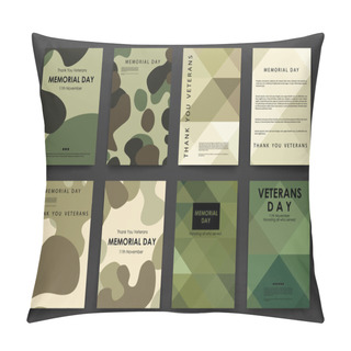 Personality  Poster Design In Veterans Day Style Pillow Covers