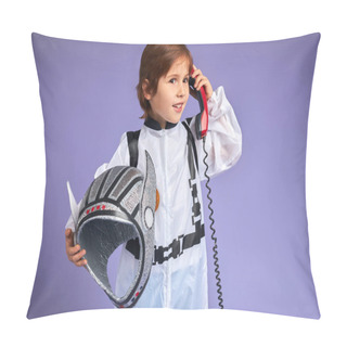 Personality  Smiling Child Is Dressed In An Astronaut Costume Pillow Covers