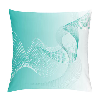 Personality  Teal Colored Particle Waves Abstract Background Pillow Covers
