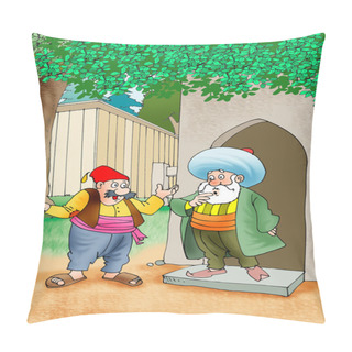 Personality  Nasreddin Hodja, Turk Masalli Pillow Covers