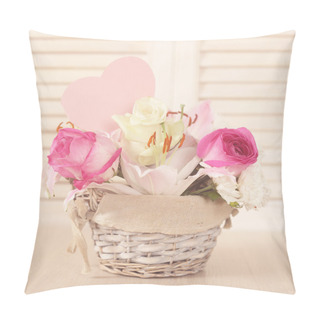 Personality  Basket Of Flowers Pillow Covers
