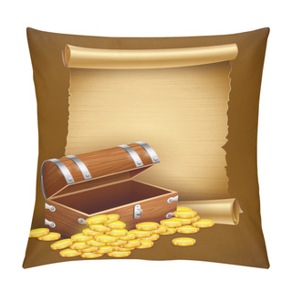 Personality  Pirate Treasures In Trunk And Old Script Pillow Covers