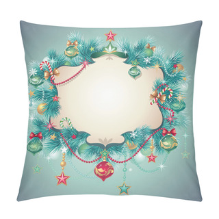 Personality Vintage Christmas Greeting Card Banner Pillow Covers